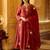 Maroon chanderi silk heavy thread embroidery work kurta pant set