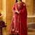 Maroon chanderi silk heavy thread embroidery work kurta pant set