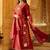Maroon chanderi silk heavy thread embroidery work kurta pant set