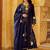 Navy blue chanderi silk heavy thread embroidery work kurta pant set