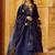 Navy blue chanderi silk heavy thread embroidery work kurta pant set