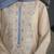 Beige chanderi silk heavy thread embroidery work kurta pant set