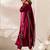 Red chanderi silk heavy thread embroidery work kurta pant set