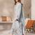 Sky blue chanderi silk heavy thread embroidery work kurta pant set