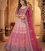 Pink Embroidered Lehenga Choli with dupatta