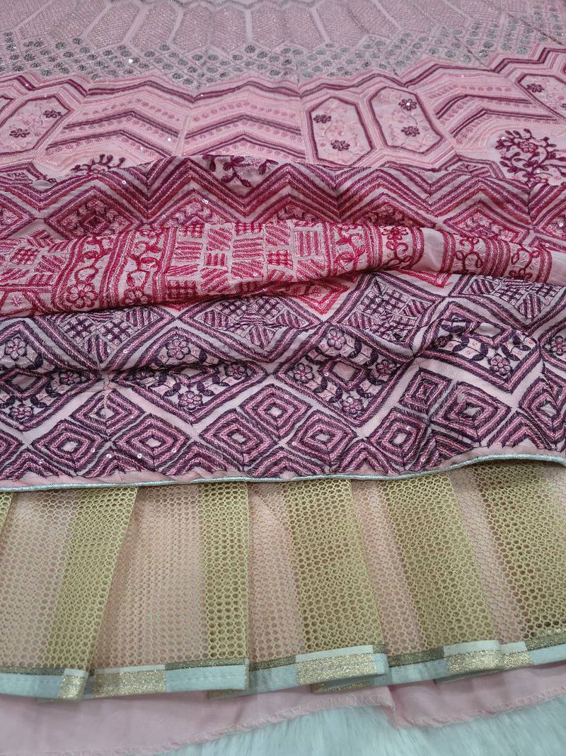 Pink Embroidered Lehenga Choli with dupatta