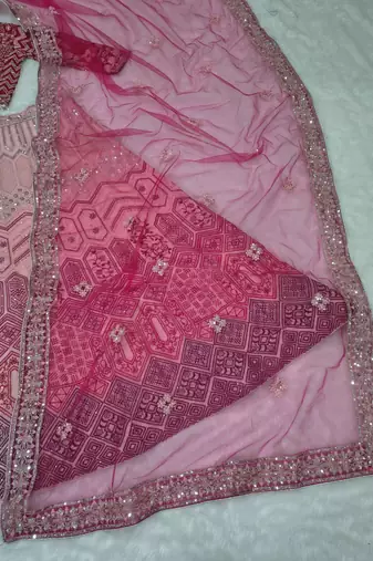 Pink Embroidered Lehenga Choli with dupatta