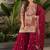 Maroon colour embroidered crazy silk kurta palazzo set with georgette dupatta