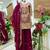 Maroon colour embroidered crazy silk kurta palazzo set with georgette dupatta