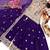 Purple colour embroidered crazy silk kurta palazzo set with georgette dupatta