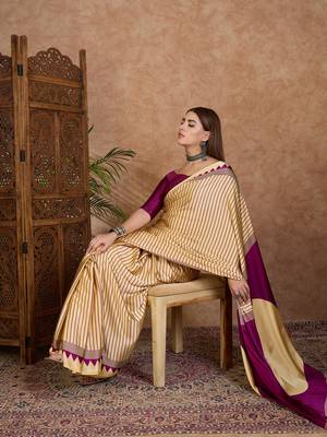 Wine color Pre Stitched semi modal saree with unstitched designer blouse 2