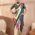 Green color Readymade semi modal saree with unstitched designer blouse