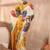 Yellow color ready to wear semi modal saree with unstitched designer blouse