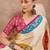 Pink color ready to wear semi modal saree with unstitched designer blouse