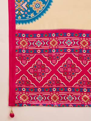 Pink color Readymade semi modal saree with unstitched designer blouse 4