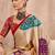 Red color ready to wear semi modal saree with unstitched designer blouse