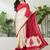Red color ready to wear semi modal saree with unstitched designer blouse