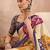 Blue color ready to wear semi modal saree with unstitched designer blouse