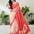 Pink color ready to wear semi modal saree with unstitched designer blouse