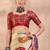Red color ready to wear semi modal saree with unstitched designer blouse