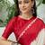 Red color ready to wear semi modal saree with unstitched designer blouse