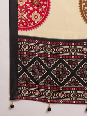 Black color Readymade semi modal saree with unstitched designer blouse 4