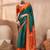 Green color ready to wear semi modal saree with unstitched designer blouse