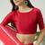 Red color ready to wear semi modal saree with unstitched designer blouse