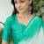 Teal color ready to wear semi modal saree with unstitched designer blouse