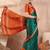 Green color ready to wear semi modal saree with unstitched designer blouse