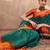 Green color ready to wear semi modal saree with unstitched designer blouse