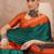 Green color ready to wear semi modal saree with unstitched designer blouse
