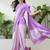 Lavender color ready to wear semi modal saree with unstitched designer blouse