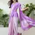 Lavender color Readymade semi modal saree with unstitched designer blouse