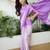 Lavender color ready to wear semi modal saree with unstitched designer blouse
