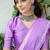 Lavender color ready to wear semi modal saree with unstitched designer blouse