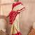 Cream color ready to wear semi modal saree with unstitched designer blouse