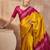 Yellow color ready to wear semi modal saree with unstitched designer blouse