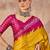 Yellow color ready to wear semi modal saree with unstitched designer blouse