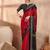 Red color ready to wear semi modal saree with unstitched designer blouse
