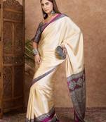 Wine color ready to wear semi modal saree with unstitched designer blouse