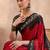 Red color ready to wear semi modal saree with unstitched designer blouse