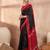 Black color ready to wear semi modal saree with unstitched designer blouse