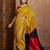 Yellow color ready to wear semi modal saree with unstitched designer blouse