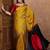Yellow color ready to wear semi modal saree with unstitched designer blouse