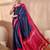 Blue color ready to wear semi modal saree with unstitched designer blouse
