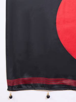Black color ready to wear semi modal saree with unstitched designer blouse 4