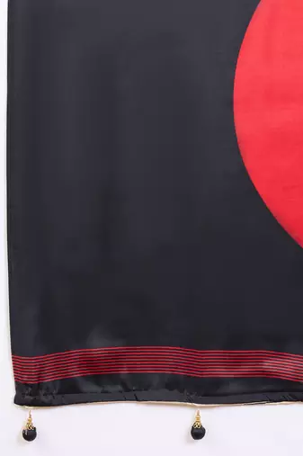 Black color ready to wear semi modal saree with unstitched designer blouse