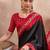 Black color ready to wear semi modal saree with unstitched designer blouse