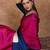 Pink color ready to wear semi modal saree with unstitched designer blouse
